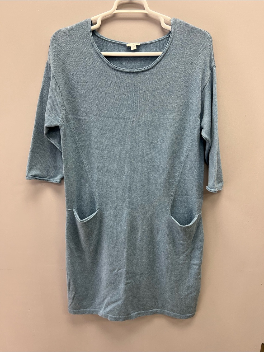 Purejill Light Blue Casual Double Front Pocket Sweater Dress Women’s L